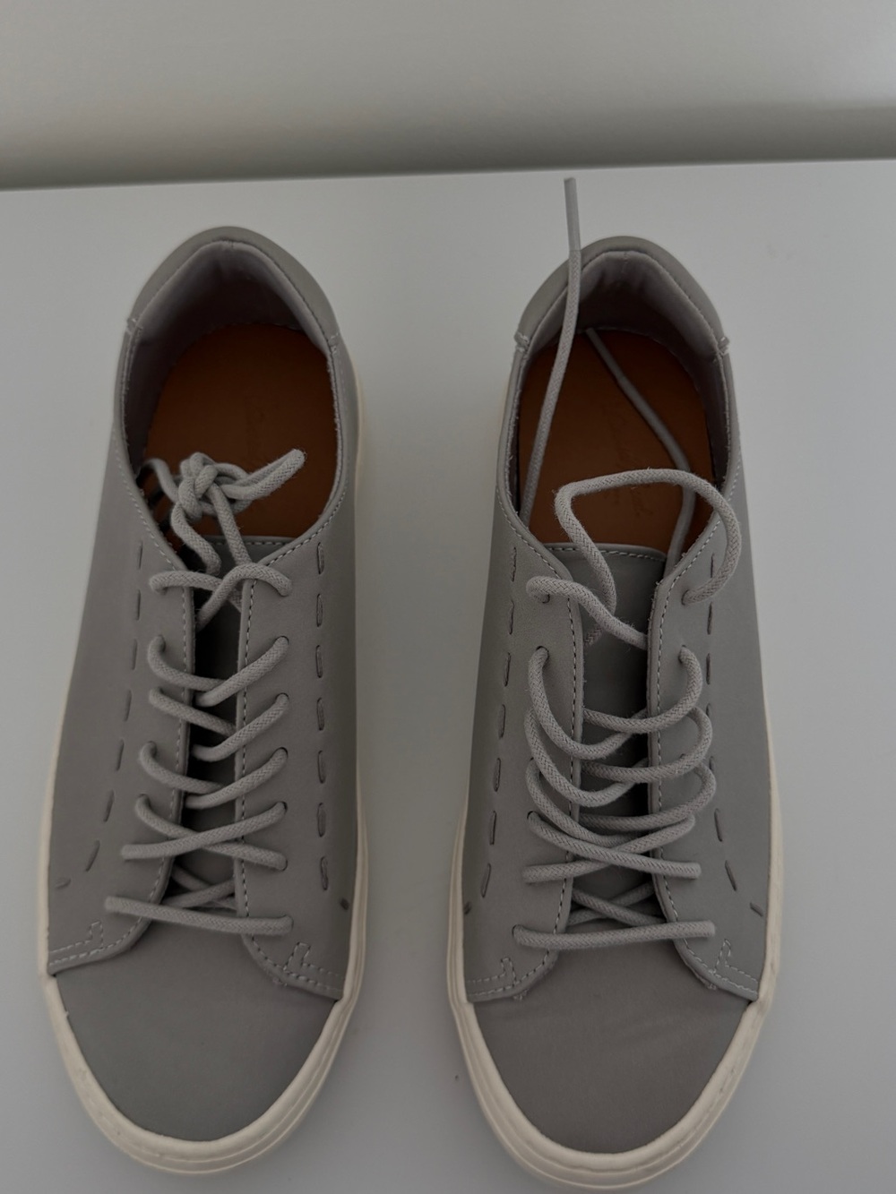 Woman’s Casual Lace-Up Sneakers in Light Gray